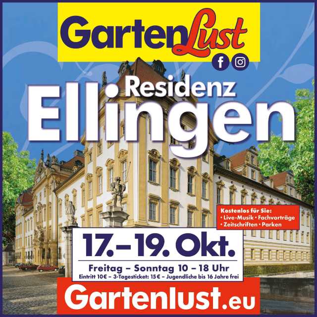 Gartenlust Residenz Ellingen 2025 Banner